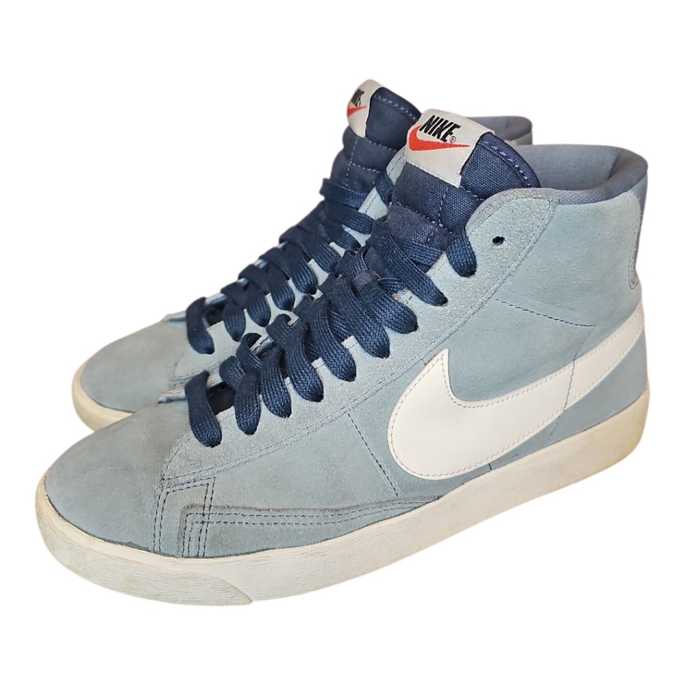 Women's Nike Blazer Mid Vintage Aviator Grey Monsoon Blue Sneakers Size 7.5